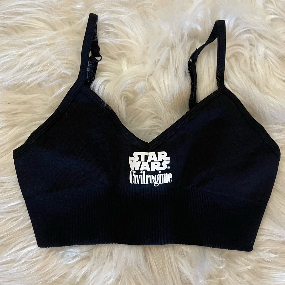 Civil Regime x Star Wars Sports Bralette Black, Size EXTRA SMALL, EUC